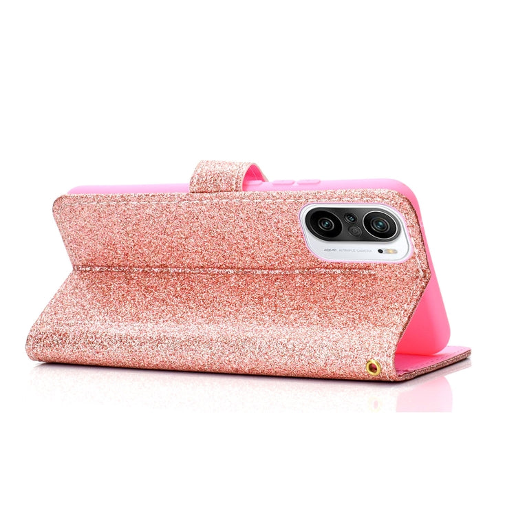 For Xiaomi Redmi K40 Glitter Powder Horizontal Flip Leather Case with Card Slots & Holder & Photo Frame & Wallet