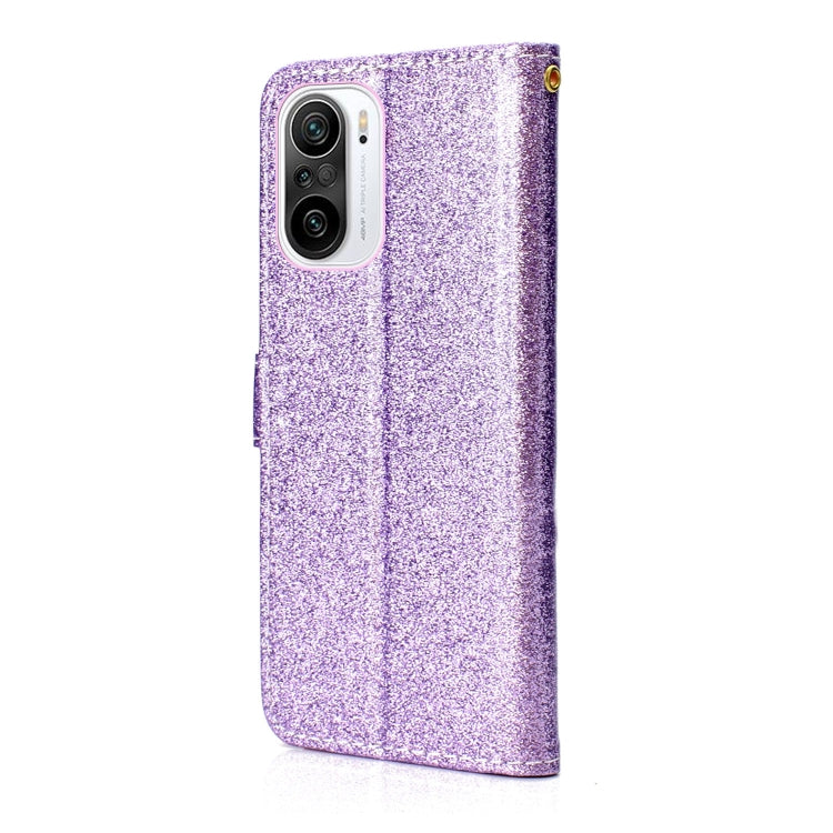 For Xiaomi Redmi K40 Glitter Powder Horizontal Flip Leather Case with Card Slots & Holder & Photo Frame & Wallet
