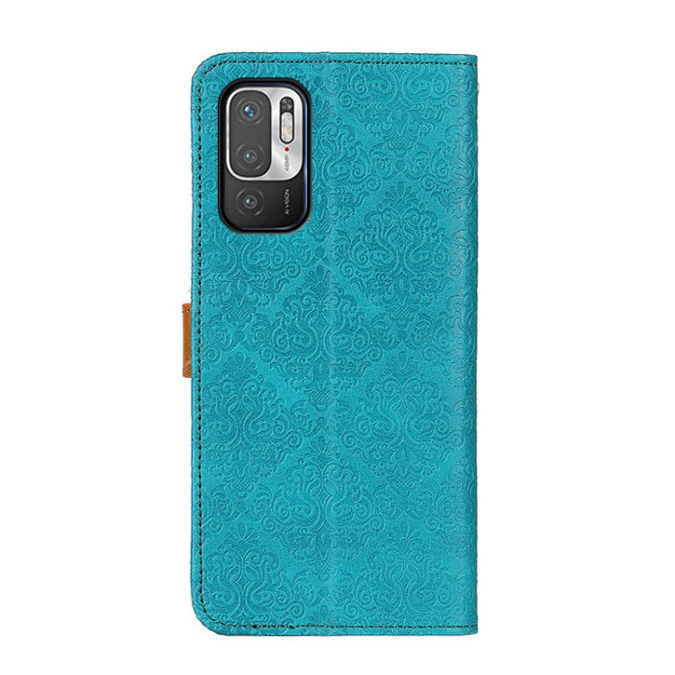 For Xiaomi Poco M3 Pro 4G / Poco M3 Pro 5G / Redmi Note 10 5G European Floral Embossed Copper Buckle Horizontal Flip PU Leather Case with Holder & Card Slots & Wallet & Photo Frame