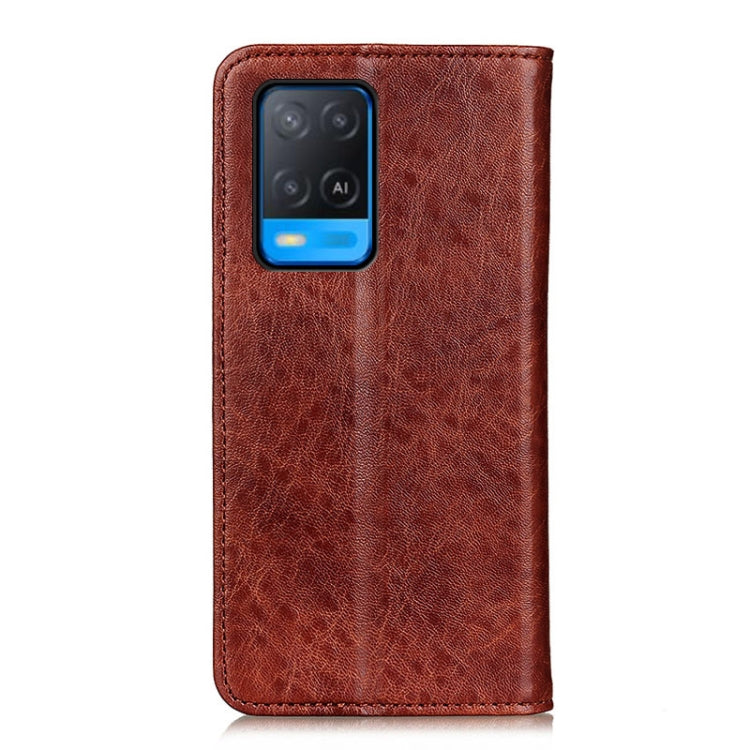 For OPPO A54 4G Magnetic Crazy Horse Texture Horizontal Flip Leather Case with Holder & Card Slots & Wallet