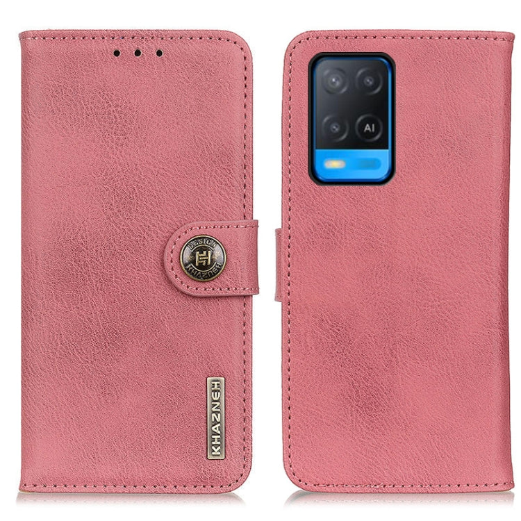 For OPPO A54 4G KHAZNEH Cowhide Texture Horizontal Flip Leather Case with Holder & Card Slots & Wallet