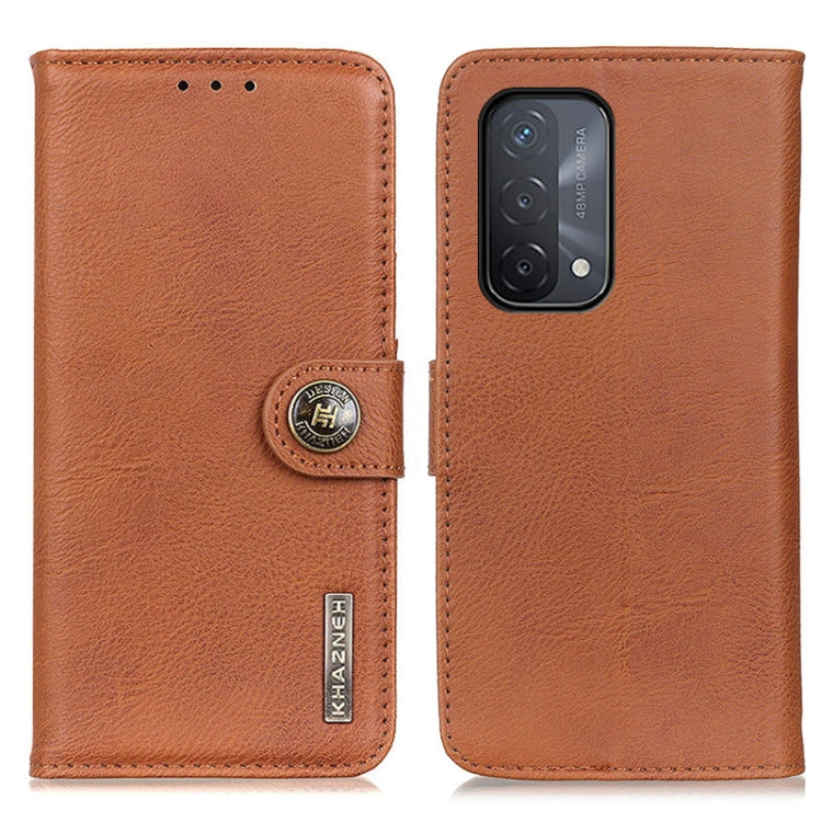 For OPPO A93 5G / A54 5G / A74 5G KHAZNEH Cowhide Texture Horizontal Flip Leather Case with Holder & Card Slots & Wallet