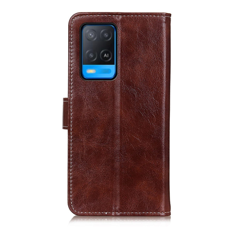 For OPPO A54 4G Retro Crazy Horse Texture Horizontal Flip Leather Case with Holder & Card Slots & Photo Frame & Wallet