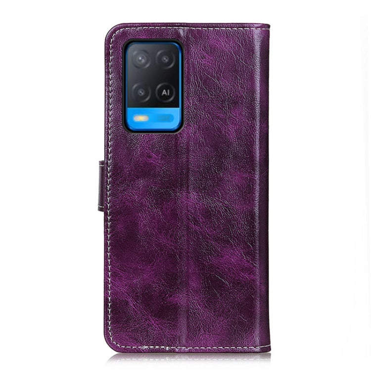 For OPPO A54 4G Retro Crazy Horse Texture Horizontal Flip Leather Case with Holder & Card Slots & Photo Frame & Wallet