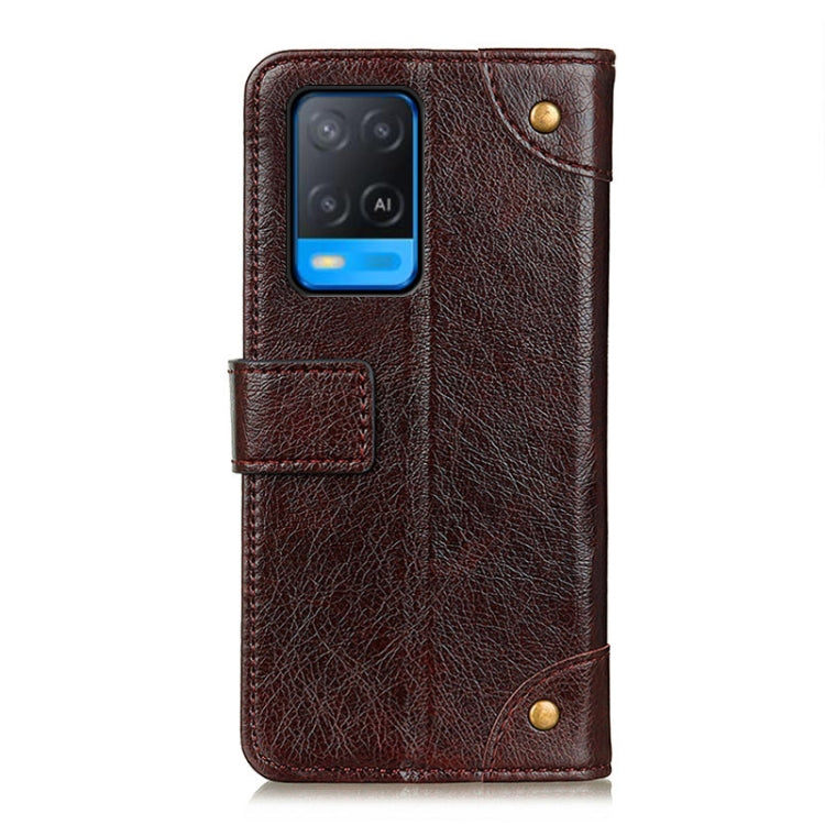 For OPPO A54 4G Copper Buckle Nappa Texture Horizontal Flip Leather Case with Holder & Card Slots & Wallet