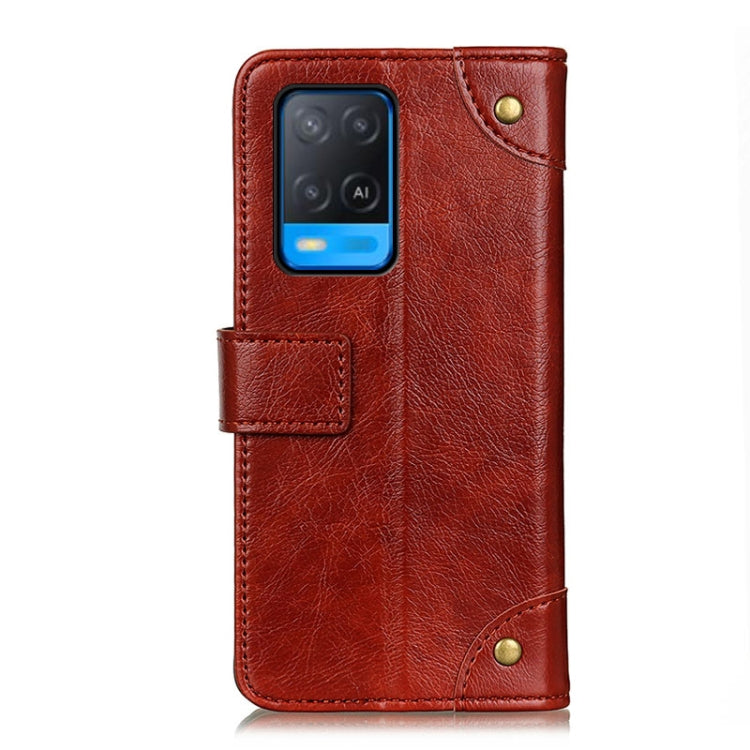 For OPPO A54 4G Copper Buckle Nappa Texture Horizontal Flip Leather Case with Holder & Card Slots & Wallet