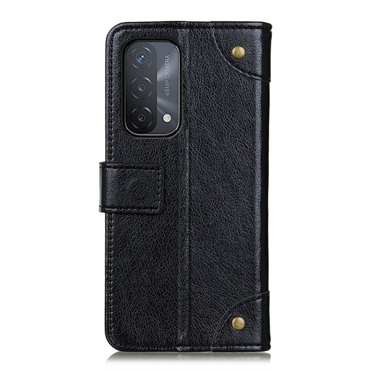 For OPPO A93 5G / A54 5G / A74 5G Copper Buckle Nappa Texture Horizontal Flip Leather Case with Holder & Card Slots & Wallet