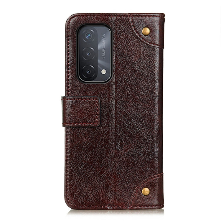 For OPPO A93 5G / A54 5G / A74 5G Copper Buckle Nappa Texture Horizontal Flip Leather Case with Holder & Card Slots & Wallet