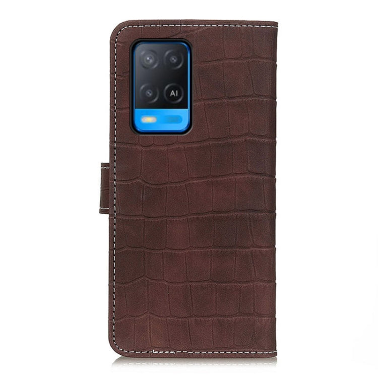 For OPPO A54 4G Crocodile Texture Horizontal Flip Leather Case with Holder & Card Slots & Wallet