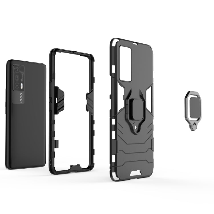 For vivo iQOO Neo5 PC + TPU Shockproof Protective Case with Magnetic Ring Holder