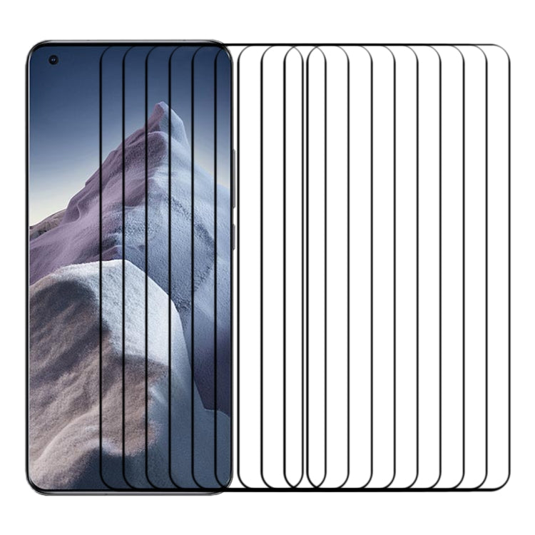 For Xiaomi Mi 11 Ultra Edge Glue 25 PCS 9H HD 3D Curved Edge Tempered Glass Film(Black)