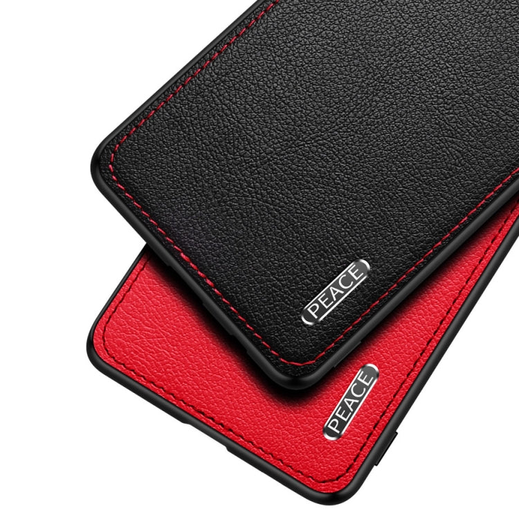 For Huawei P30 Frosted Metal + Leather Texture Protective Case