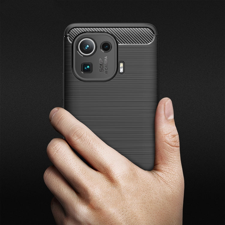 For Xiaomi Mi 11 Pro Brushed Texture Carbon Fiber TPU Case
