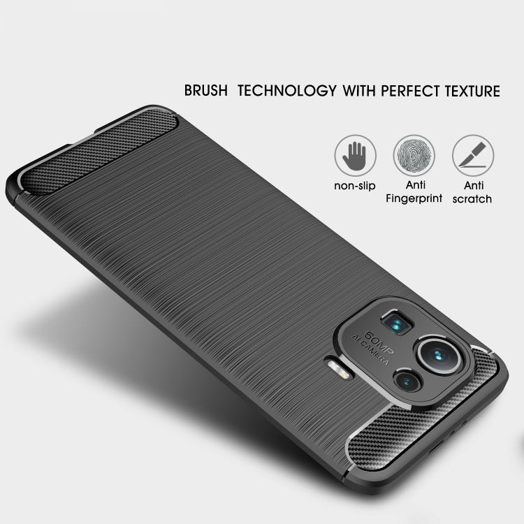 For Xiaomi Mi 11 Pro Brushed Texture Carbon Fiber TPU Case