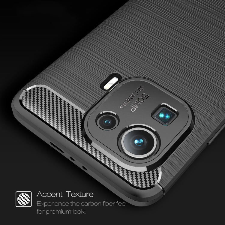 For Xiaomi Mi 11 Pro Brushed Texture Carbon Fiber TPU Case