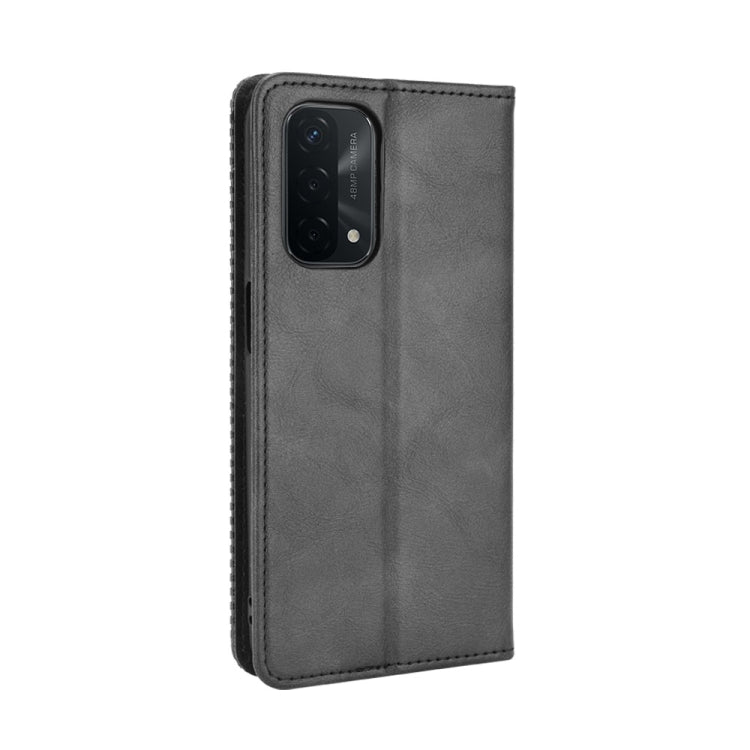 For OPPO A93 5G Magnetic Buckle Retro Crazy Horse Texture Horizontal Flip Leather Case with Holder & Card Slots & Photo Frame