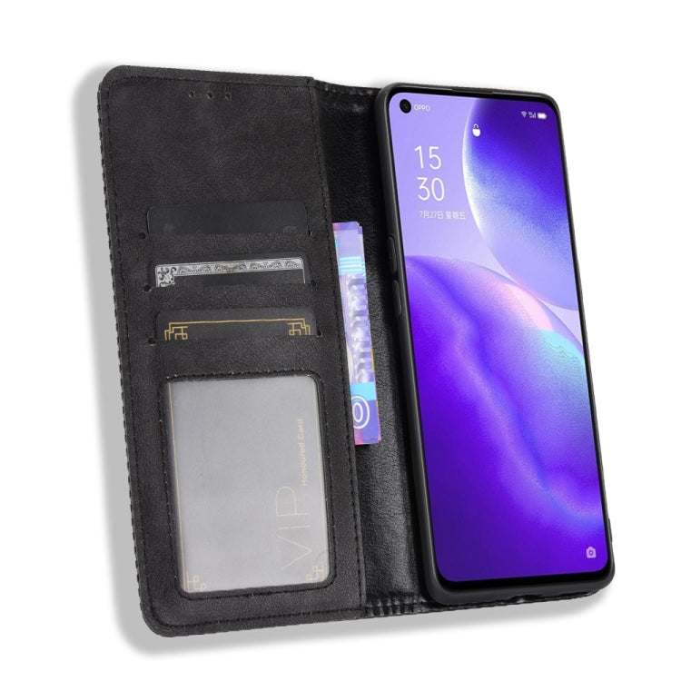 For OPPO Find X3 Lite / Reno5 5G Magnetic Buckle Retro Crazy Horse Texture Horizontal Flip Leather Case with Holder & Card Slots & Photo Frame