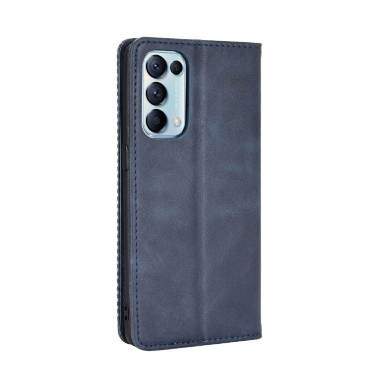 For OPPO Find X3 Lite / Reno5 5G Magnetic Buckle Retro Crazy Horse Texture Horizontal Flip Leather Case with Holder & Card Slots & Photo Frame