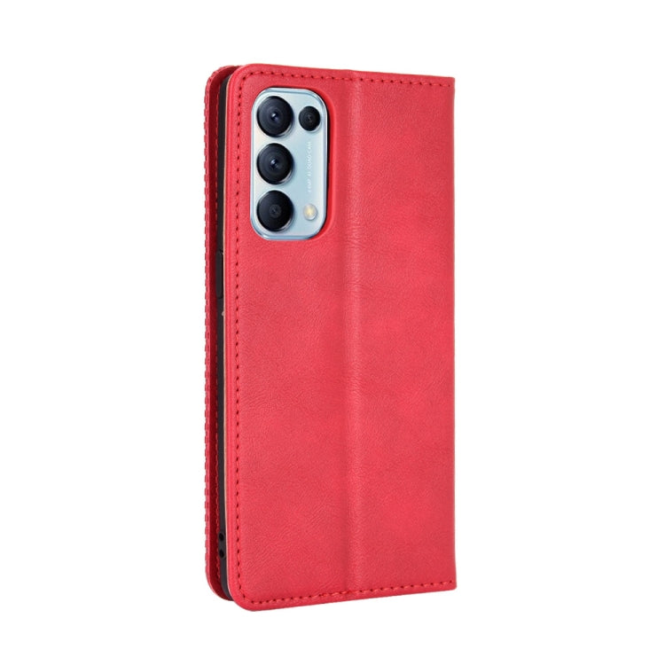 For OPPO Find X3 Lite / Reno5 5G Magnetic Buckle Retro Crazy Horse Texture Horizontal Flip Leather Case with Holder & Card Slots & Photo Frame