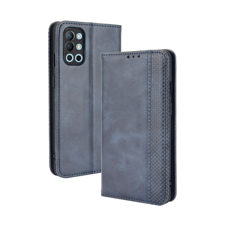 For OnePlus 9R Magnetic Buckle Retro Crazy Horse Texture Horizontal Flip Leather Case with Holder & Card Slots & Photo Frame