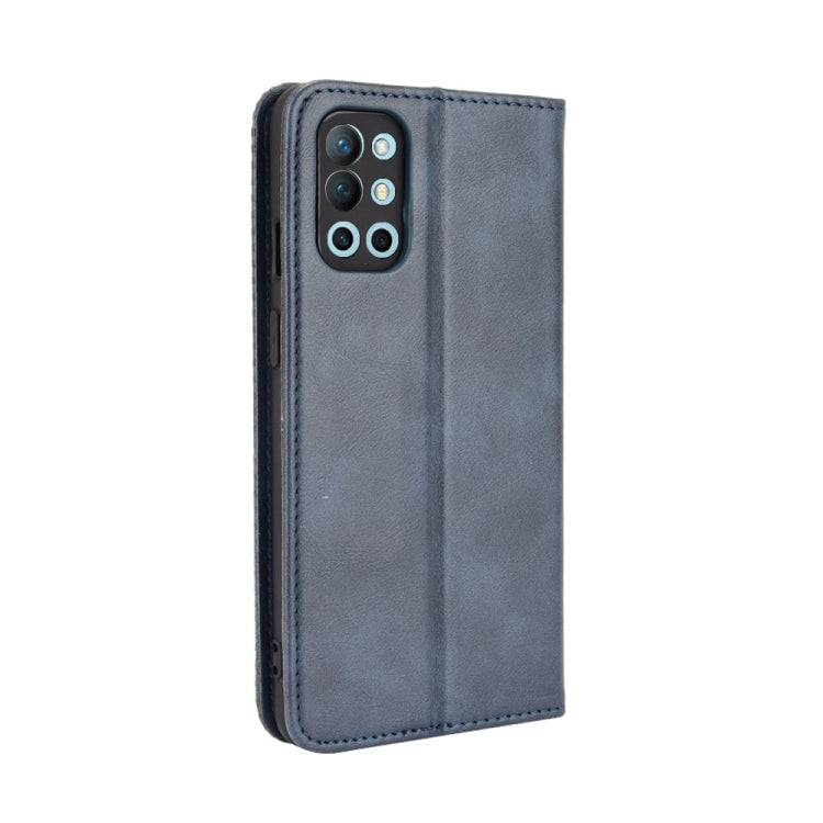 For OnePlus 9R Magnetic Buckle Retro Crazy Horse Texture Horizontal Flip Leather Case with Holder & Card Slots & Photo Frame