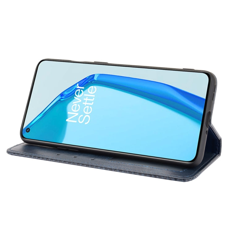 For OnePlus 9R Magnetic Buckle Retro Crazy Horse Texture Horizontal Flip Leather Case with Holder & Card Slots & Photo Frame