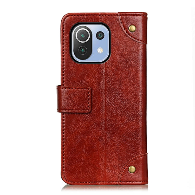 For Xiaomi Mi 11 Lite 5G / 4G Copper Buckle Nappa Texture Horizontal Flip Leather Case with Holder & Card Slots & Wallet