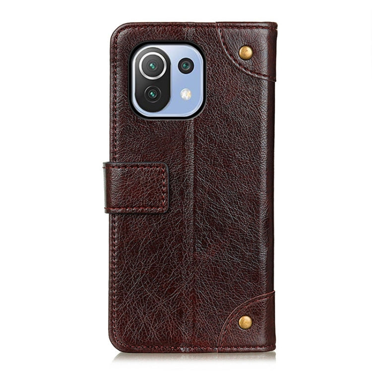 For Xiaomi Mi 11 Lite 5G / 4G Copper Buckle Nappa Texture Horizontal Flip Leather Case with Holder & Card Slots & Wallet