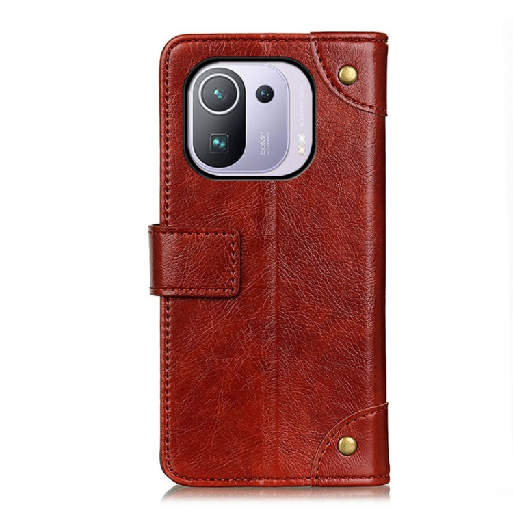 For Xiaomi Mi 11 Pro 5G / 4G Copper Buckle Nappa Texture Horizontal Flip Leather Case with Holder & Card Slots & Wallet