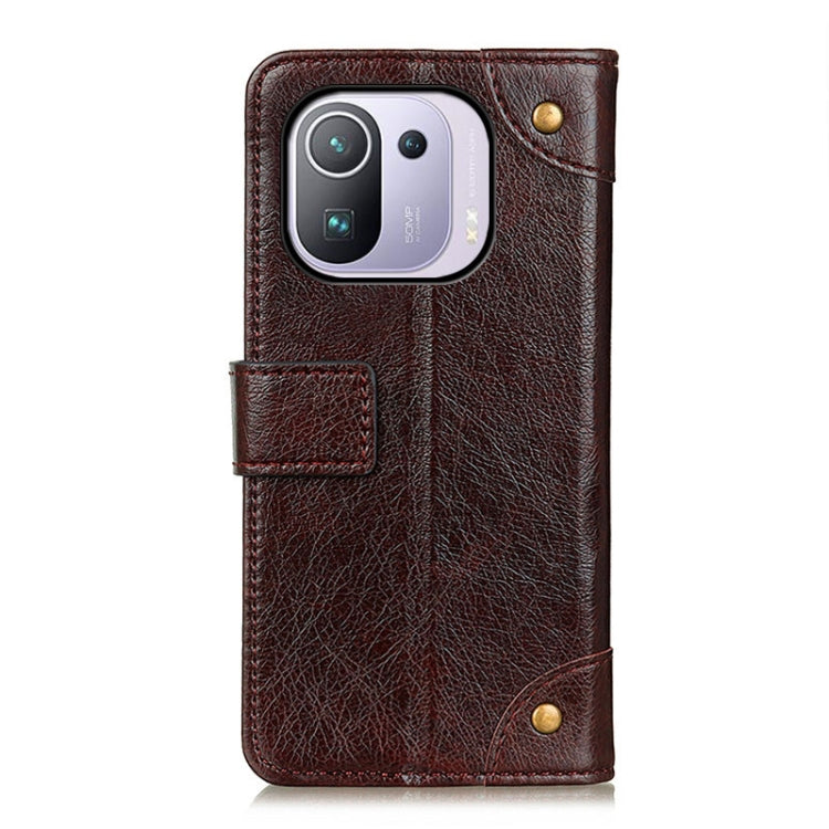 For Xiaomi Mi 11 Pro 5G / 4G Copper Buckle Nappa Texture Horizontal Flip Leather Case with Holder & Card Slots & Wallet