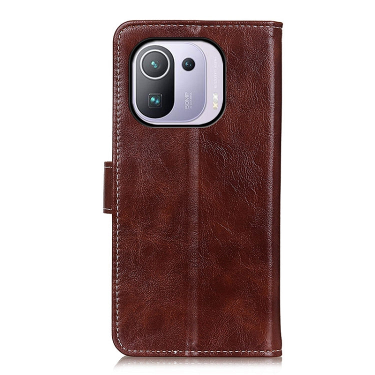 For Xiaomi Mi 11 Pro 5G / 4G Retro Crazy Horse Texture Horizontal Flip Leather Case with Holder & Card Slots & Photo Frame & Wallet