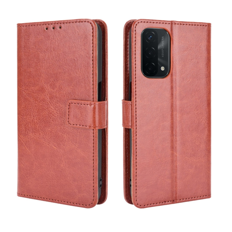 For OPPO A93 5G Retro Crazy Horse Texture Horizontal Flip Leather Case with Holder & Card Slots & Lanyard