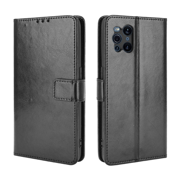 For OPPO Find X3 / Find X3 Pro Retro Crazy Horse Texture Horizontal Flip Leather Case with Holder & Card Slots & Lanyard