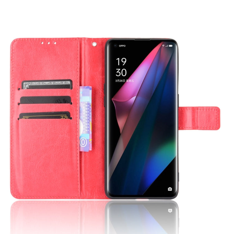 For OPPO Find X3 / Find X3 Pro Retro Crazy Horse Texture Horizontal Flip Leather Case with Holder & Card Slots & Lanyard