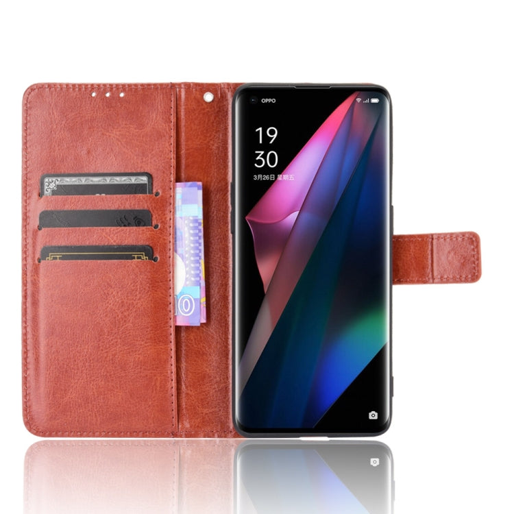 For OPPO Find X3 / Find X3 Pro Retro Crazy Horse Texture Horizontal Flip Leather Case with Holder & Card Slots & Lanyard