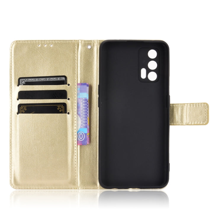 For OPPO Realme GT 5G Retro Crazy Horse Texture Horizontal Flip Leather Case with Holder & Card Slots & Lanyard