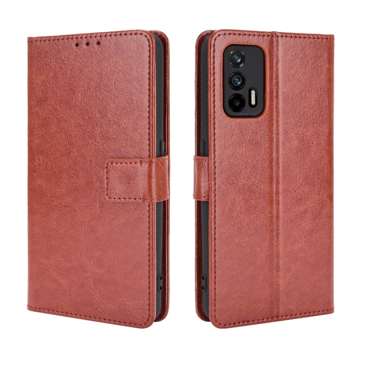 For OPPO Realme GT 5G Retro Crazy Horse Texture Horizontal Flip Leather Case with Holder & Card Slots & Lanyard