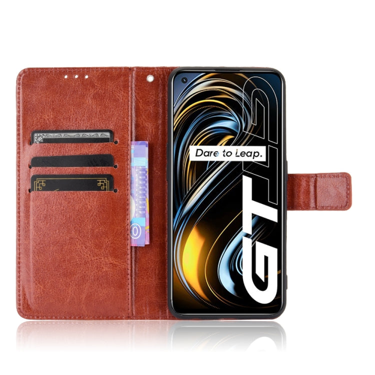 For OPPO Realme GT 5G Retro Crazy Horse Texture Horizontal Flip Leather Case with Holder & Card Slots & Lanyard