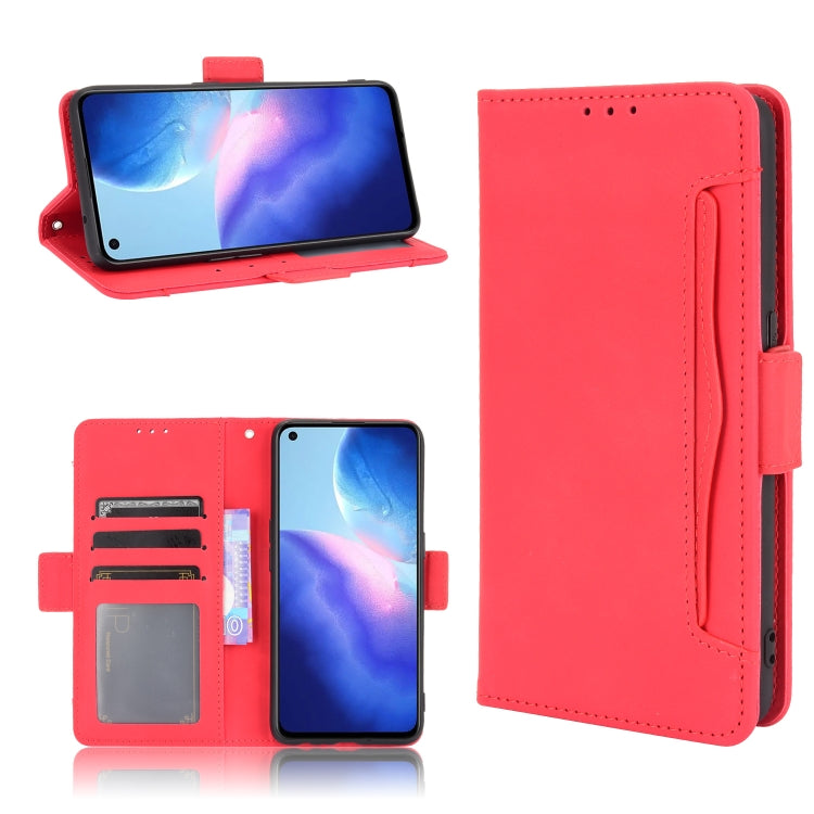 For OPPO Reno5 4G Skin Feel Calf Pattern Horizontal Flip Leather Case with Holder & Card Slots & Photo Frame