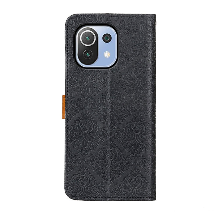 For Xiaomi Mi 11 Lite 5G / 4G European Floral Embossed Horizontal Flip PU Leather Case with Holder & Card Slots & Wallet & Photo Frame