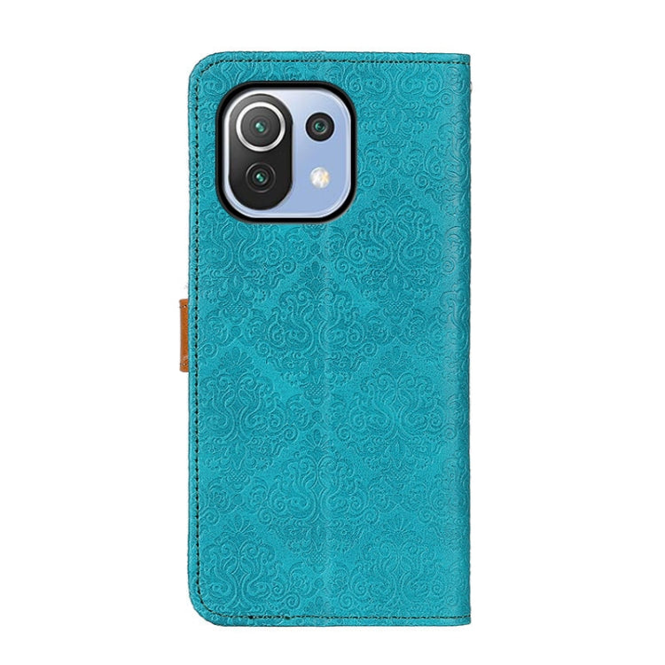 For Xiaomi Mi 11 Lite 5G / 4G European Floral Embossed Horizontal Flip PU Leather Case with Holder & Card Slots & Wallet & Photo Frame