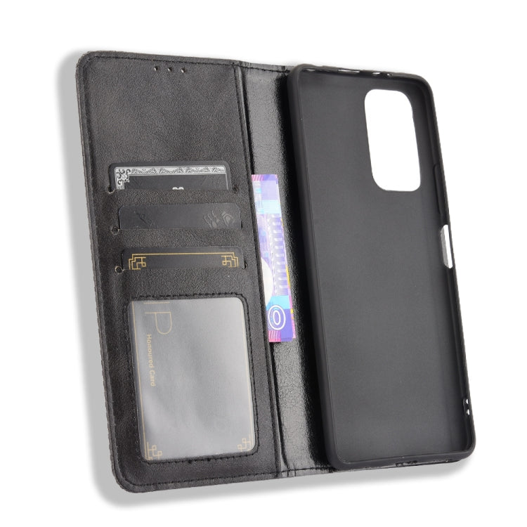 For Xiaomi Redmi Note 10 Pro/Note 10 Pro Max 4G Magnetic Buckle Retro Crazy Horse Texture Horizontal Flip Leather Case with Holder & Card Slots & Photo Frame