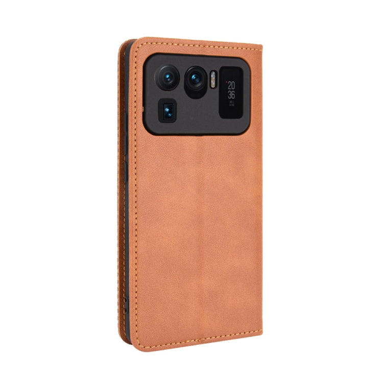 For Xiaomi Mi 11 Ultra Magnetic Buckle Retro Crazy Horse Texture Horizontal Flip Leather Case with Holder & Card Slots & Photo Frame