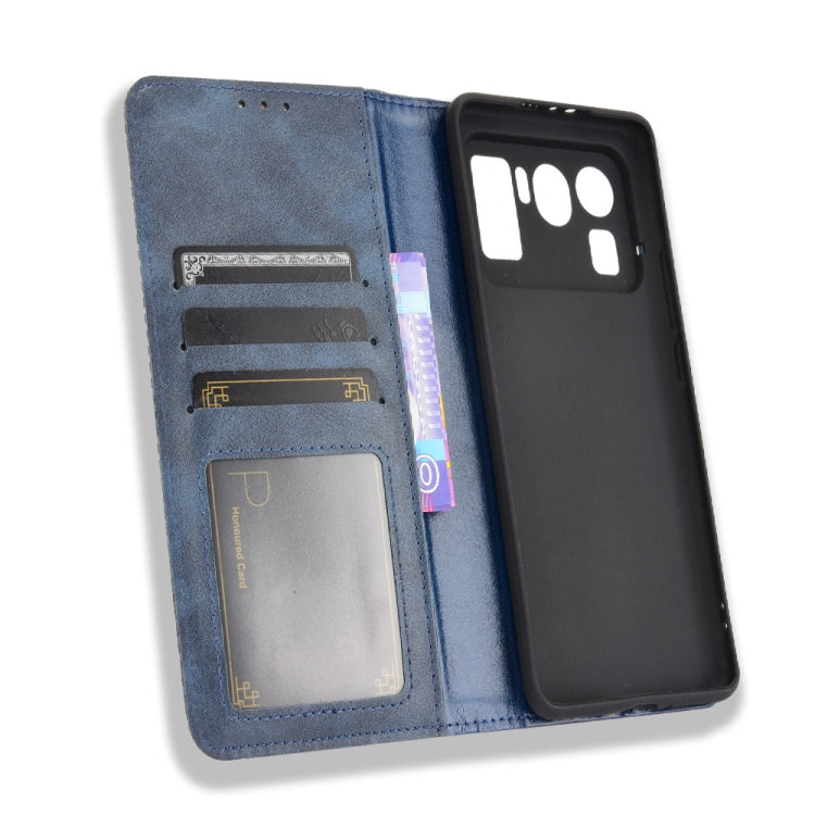 For Xiaomi Mi 11 Ultra Magnetic Buckle Retro Crazy Horse Texture Horizontal Flip Leather Case with Holder & Card Slots & Photo Frame