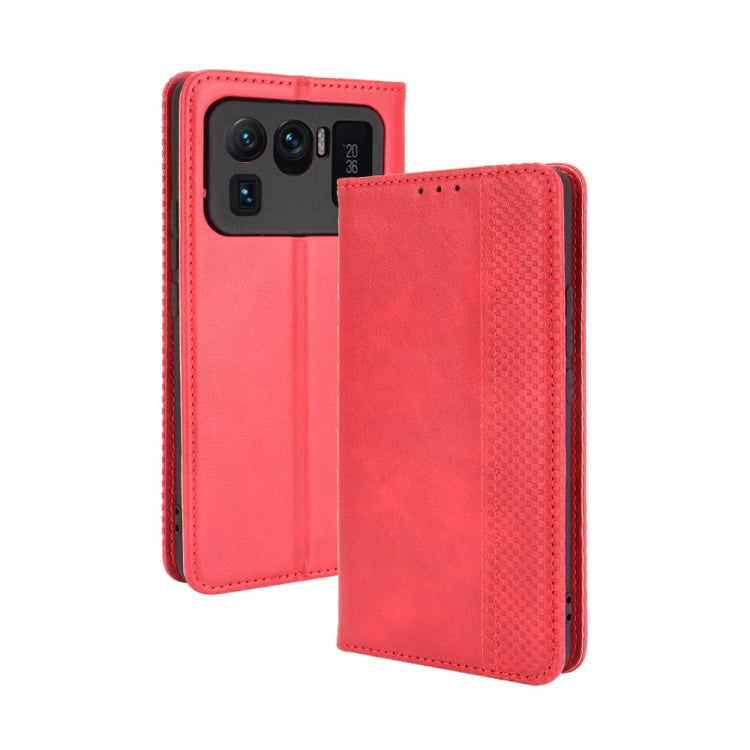 For Xiaomi Mi 11 Ultra Magnetic Buckle Retro Crazy Horse Texture Horizontal Flip Leather Case with Holder & Card Slots & Photo Frame