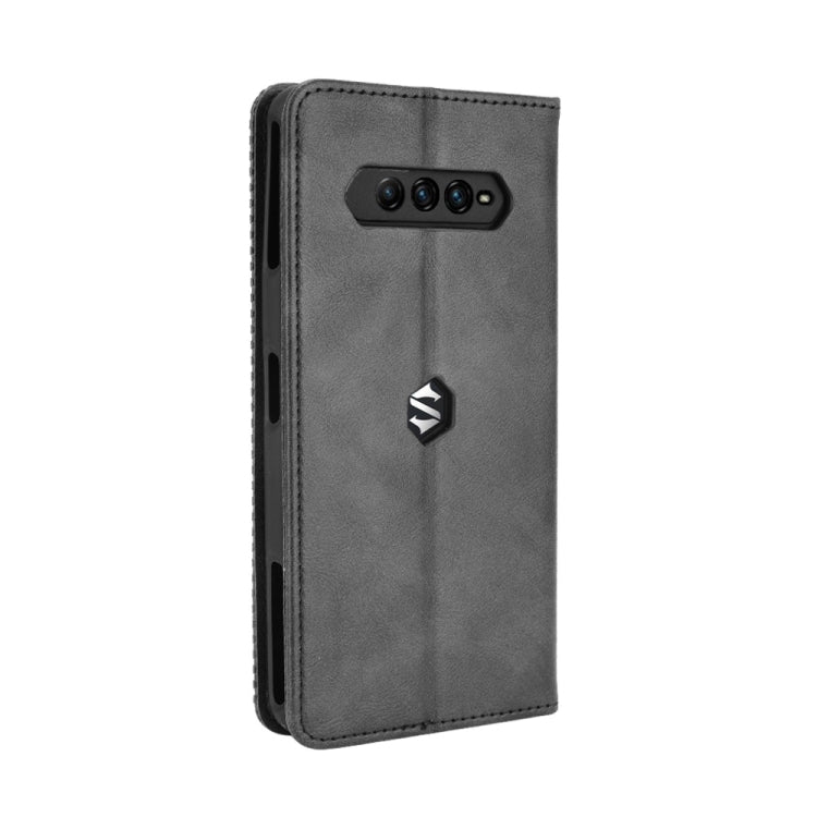 For Xiaomi Black Shark 4 / Black Shark 4 Pro Magnetic Buckle Retro Crazy Horse Texture Horizontal Flip Leather Case with Holder & Card Slots & Photo Frame