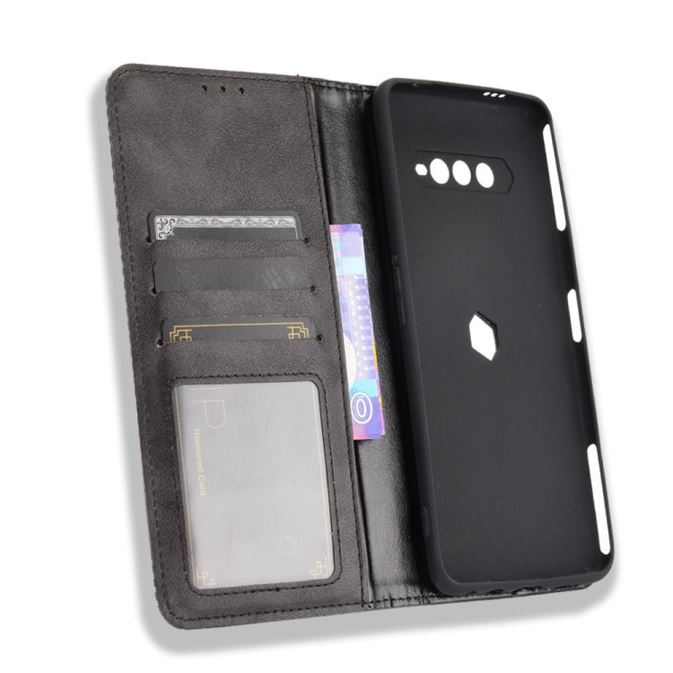 For Xiaomi Black Shark 4 / Black Shark 4 Pro Magnetic Buckle Retro Crazy Horse Texture Horizontal Flip Leather Case with Holder & Card Slots & Photo Frame