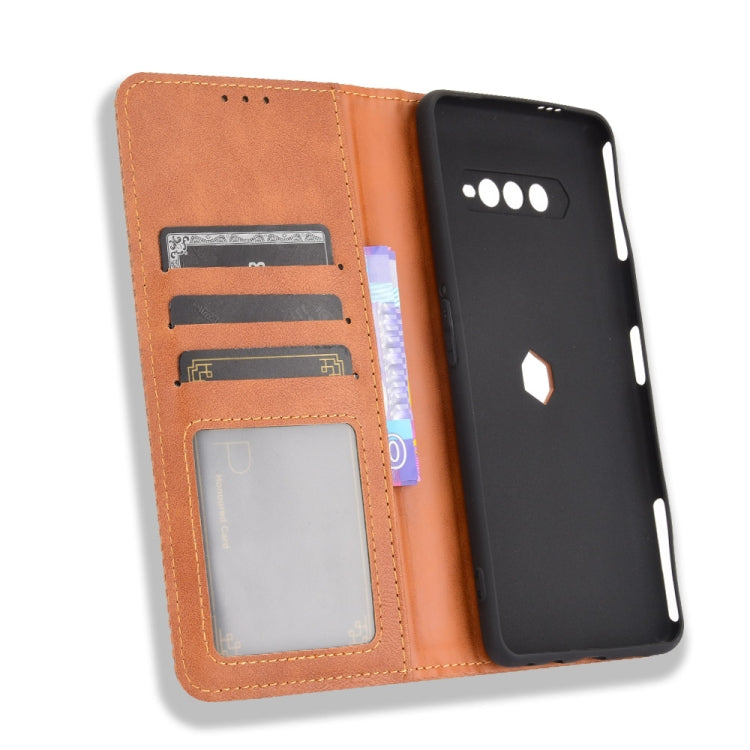 For Xiaomi Black Shark 4 / Black Shark 4 Pro Magnetic Buckle Retro Crazy Horse Texture Horizontal Flip Leather Case with Holder & Card Slots & Photo Frame