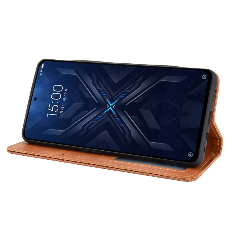 For Xiaomi Black Shark 4 / Black Shark 4 Pro Magnetic Buckle Retro Crazy Horse Texture Horizontal Flip Leather Case with Holder & Card Slots & Photo Frame