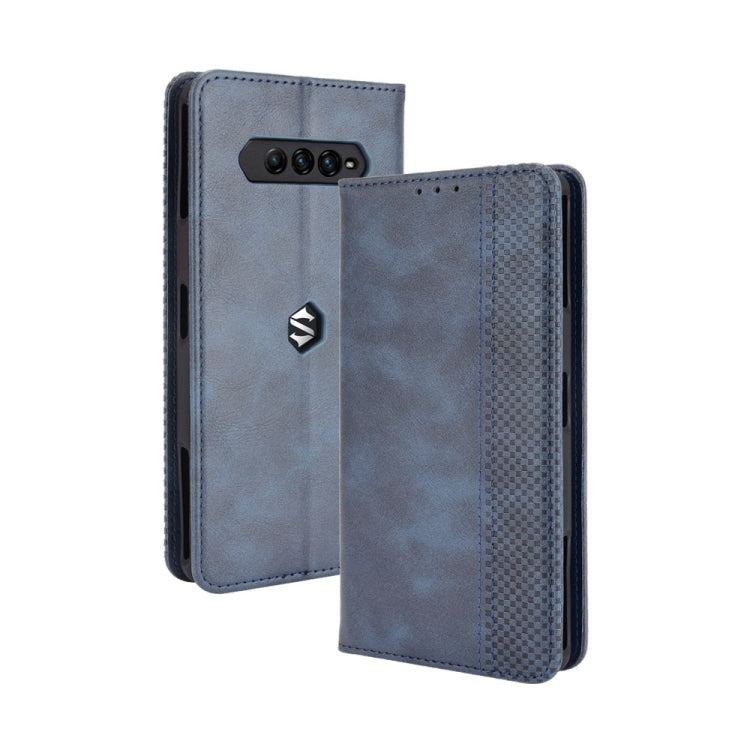 For Xiaomi Black Shark 4 / Black Shark 4 Pro Magnetic Buckle Retro Crazy Horse Texture Horizontal Flip Leather Case with Holder & Card Slots & Photo Frame